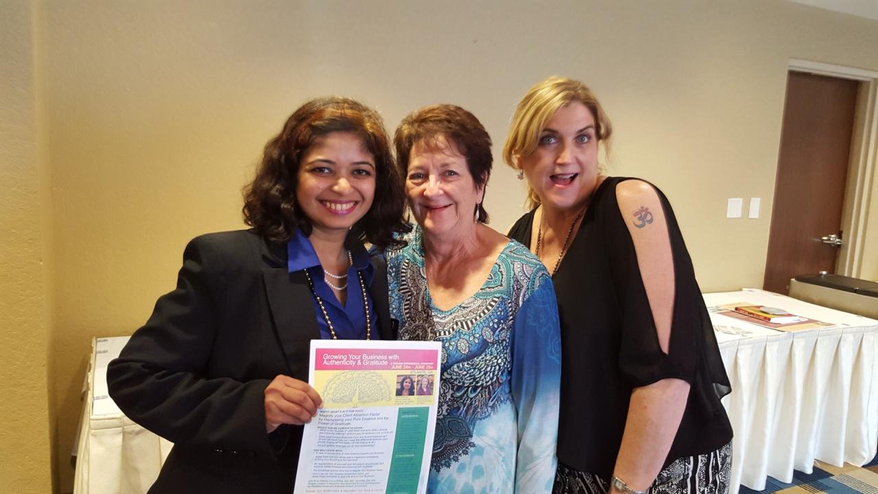 Geetha Krishnan with fellow participants at a business event